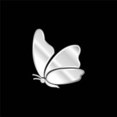 Nagy szárny pillangó ezüst bevonatú fémes ikon