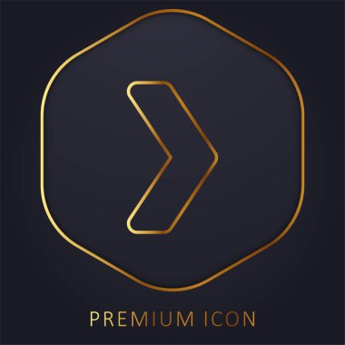 Ok altın çizgi premium logosu veya simgesi