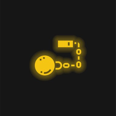 Ball yellow glowing neon icon clipart