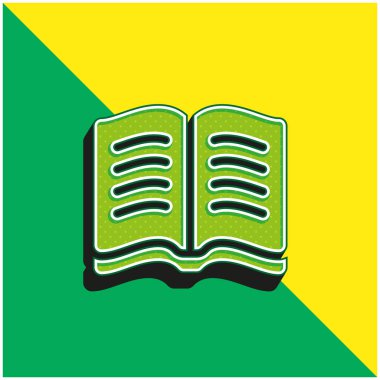 Kitap Yeşil ve Sarı Modern 3D vektör simgesi logosu