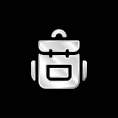 Sırt çantasında gümüş kaplama metalik simge