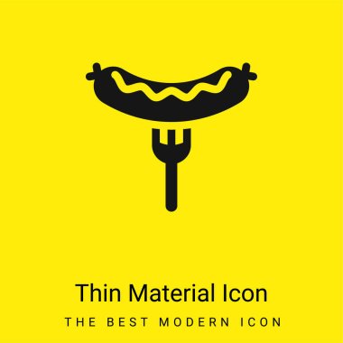Bratwurst On Fork minimal bright yellow material icon clipart