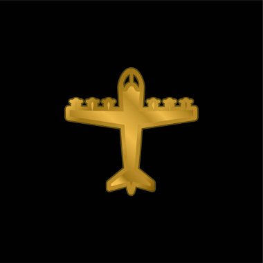 Bombacı altın kaplama metalik simge veya logo vektörü