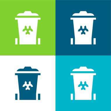 Biomedical Waste Flat four color minimal icon set clipart
