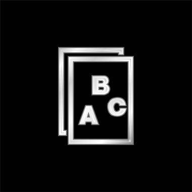 Kağıt arayüzündeki ABC Harfleri Gümüş kaplama metalik simge