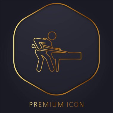 Billiard golden line premium logo or icon clipart