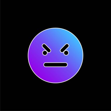 Bad Emoticon Square Face blue gradient vector icon clipart