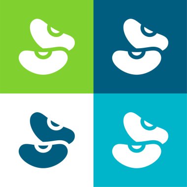 Fasulye Düz 4 renk en küçük simge kümesi