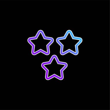 3 Stars Outlines blue gradient vector icon clipart