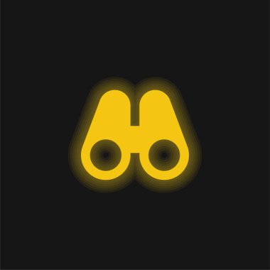 Dürbünler sarı parlayan neon simgesi