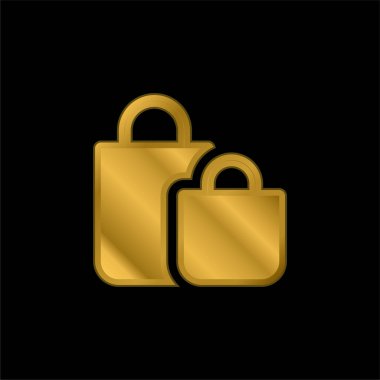 Altın kaplama metalik simge veya logo vektörü