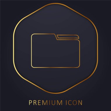 Black Folder Interface Symbol golden line premium logo or icon clipart