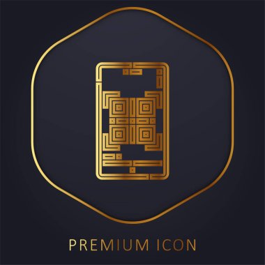 Barkod altın çizgi premium logosu veya simgesi