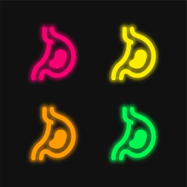 Acid four color glowing neon vector icon clipart