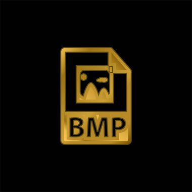 BMP File Format Symbol gold plated metalic icon or logo vector clipart