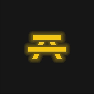 Sarı benç parlayan neon simgesi
