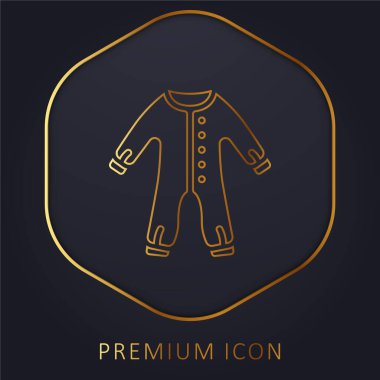 Bebek Giysileri Altın Çizgi Premium Logosu veya Simgesi