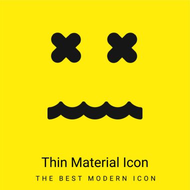 Annulled Emoticon Square Face minimal bright yellow material icon clipart