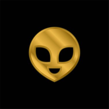 Uzaylı altın kaplama metalik simge veya logo vektörü
