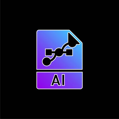 AI mavi gradyan vektör simgesi