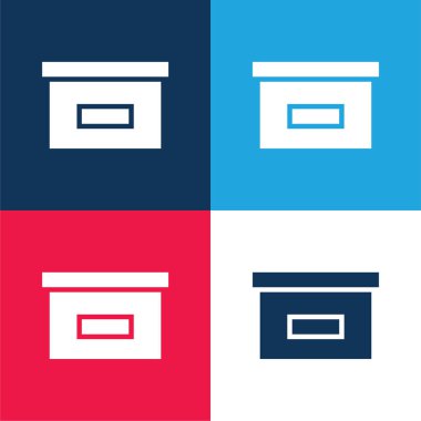 Depolama için kara kutu mavi ve kırmızı en az dört renk simgesi