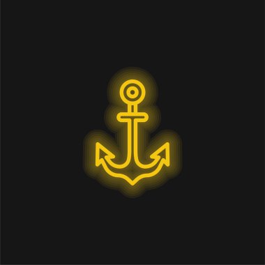 Çapa sarısı parlak neon simgesi