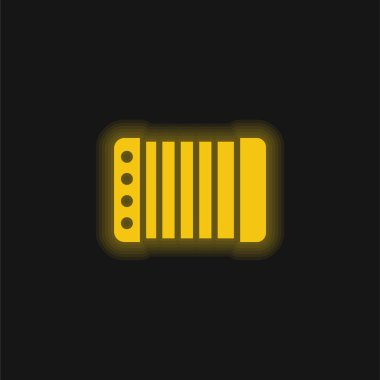 Akordeon sarısı parlak neon simgesi