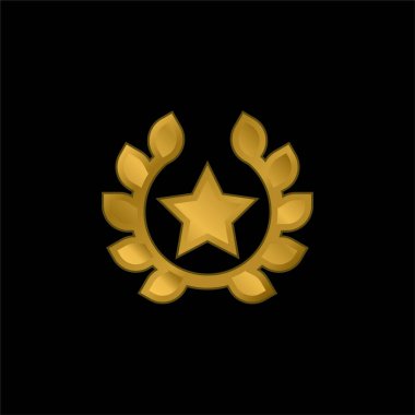Altın kaplama metalik simge veya logo vektörü ödülü