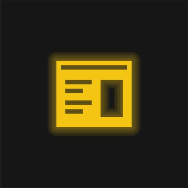 Parlayan sarı neon simgesini blokla