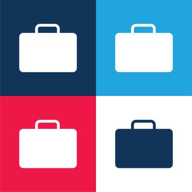 Siyah Evrak Çantası Mavi ve Kırmızı Minimum Renk Simgesi