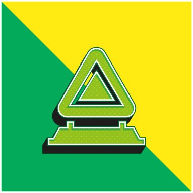 Yeşil ve sarı modern 3d vektör simgesi logosunun dikkatine