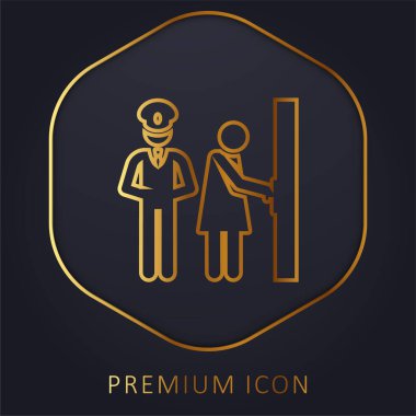 Bodyguard altın çizgi premium logosu veya simgesi