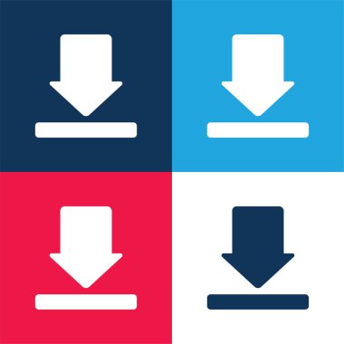 Ok mavi ve kırmızı dört renk minimal simge kümesi