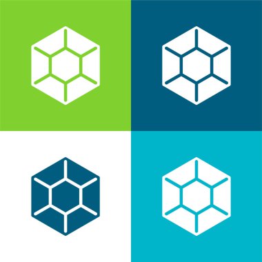 Büyük Elmas Düz 4 renk en küçük simge seti