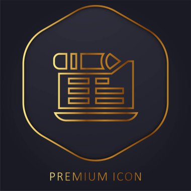 Altın satır premium logosu veya simgesi bloğu