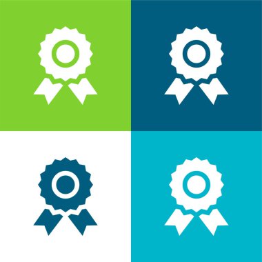 Rozet Düz 4 renk simgesi seti