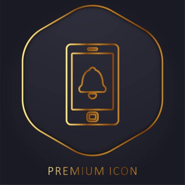 Alarm Phone golden line premium logo or icon clipart