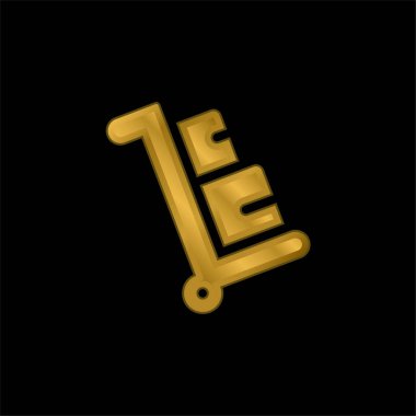 Kutu altın kaplama metalik simge veya logo vektörü