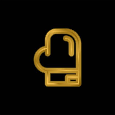 Boks altın kaplama metalik simge veya logo vektörü