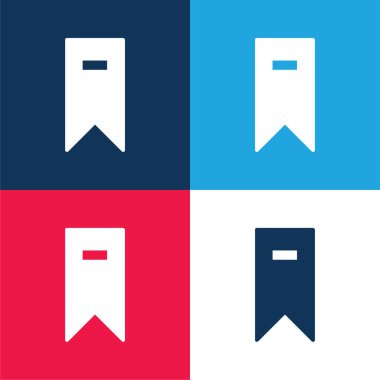 Yer imi mavi ve kırmızı dört renk en az simge kümesi