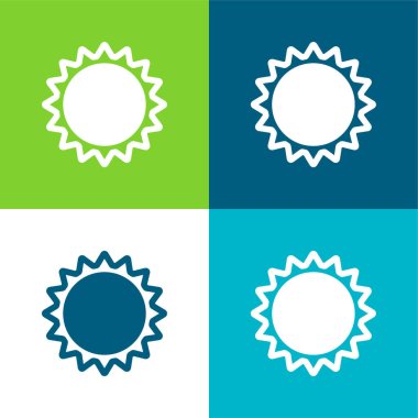 Annular Eclipse Flat four color minimal icon set clipart