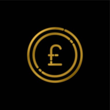 Büyük Pound altın kaplama metalik simge veya logo vektörü