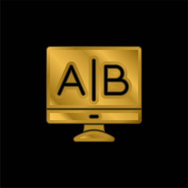 Altın kaplama metalik simge veya logo vektörü test ediliyor