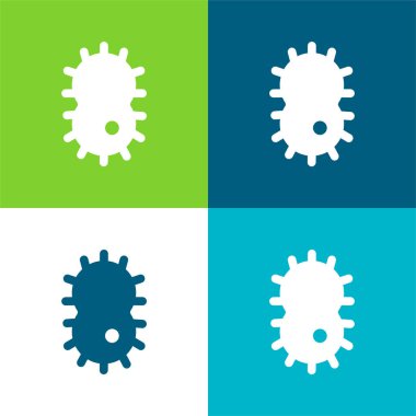 Bakteriler Düz 4 renk en küçük simge kümesi