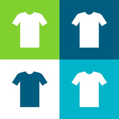 Siyah Tshirt Düz 4 renk en küçük simge seti