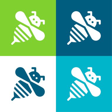 Arı Düz 4 renk simgesi seti