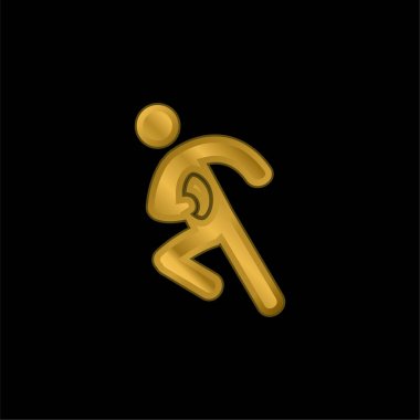 Amerikan Futbolcusu altın kaplama metalik simge veya logo vektörü