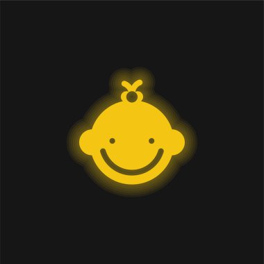 Sarı parlak neon ikon bebek