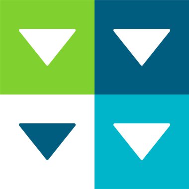 Arrow Down Dolu Üçgen Düz Düz Dört renk minimal simgesi seti