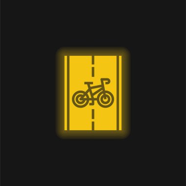 Bisiklet Yolu Sarı Parlak Neon simgesi